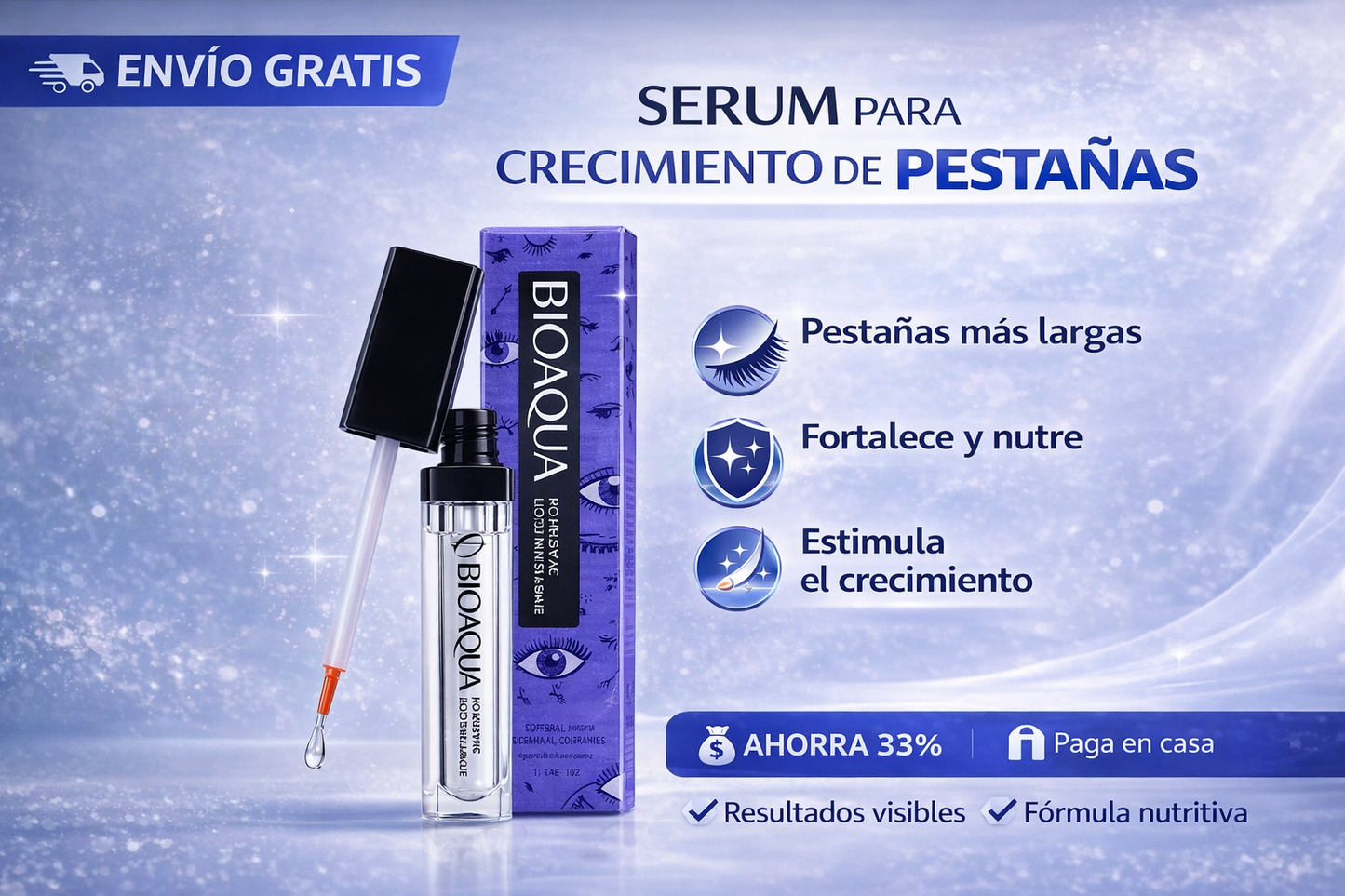 ✨ Bioaqua Serum para Crecimiento de Pestañas