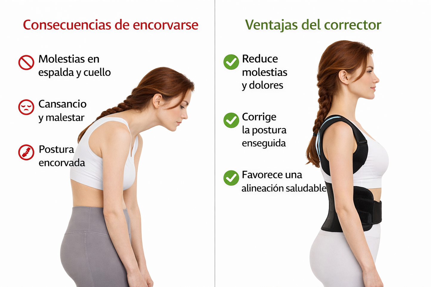Corector de postura alivia al instante